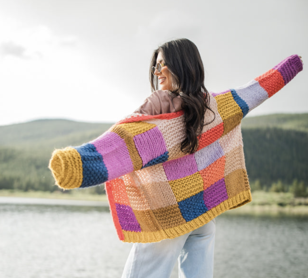 color block patchwork sweater